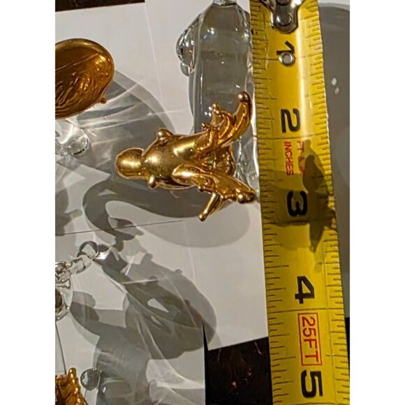 4 Vintage Crystal Animal Figurines 24K Gold Gilded mouse elephant deer Pegasus - Picture 10 of 16